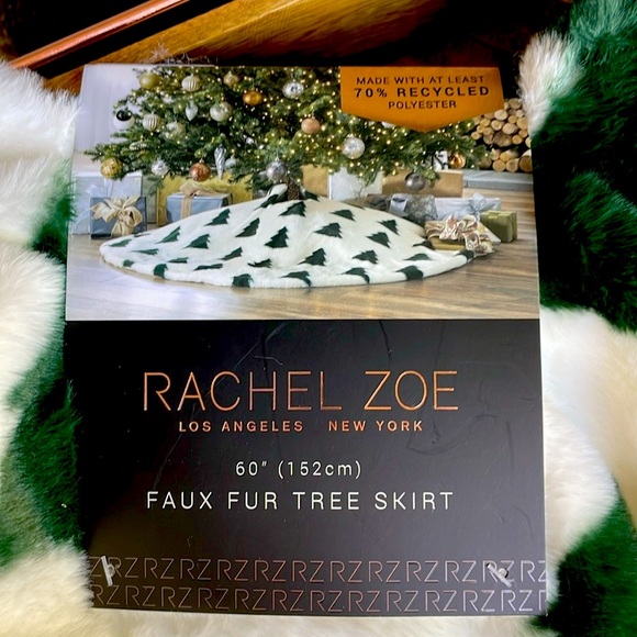 🌲RACHEL ZOE Soft & Luxurious Faux Fur Tree Skirt 🌲NWT🌲 - Picture 7 of 13